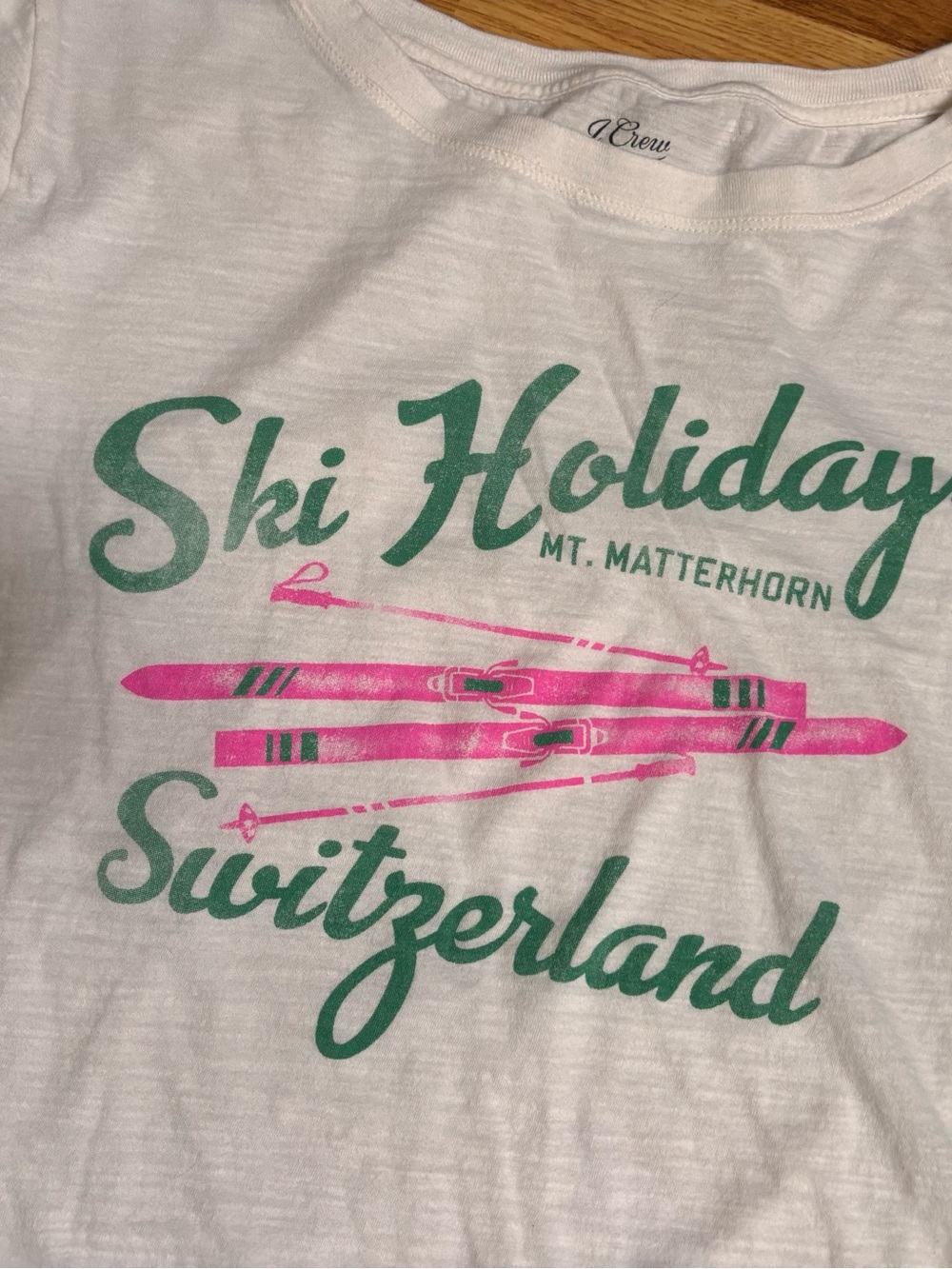 J.Crew Vintage Style Ski Holidays Mt. Matterhorn Collector Tee Women’s Small - Picture 3 of 6